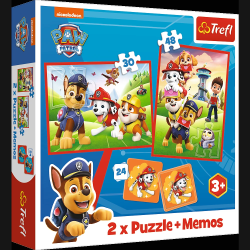 TREFL PAW PATROL Puzles komplekts 30 gab + 48 gab + 24 memo