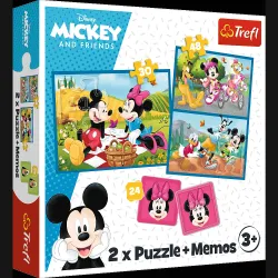 TREFL DISNEY Pusle ja memo komplekt Miki-hiir 30+48+M24
