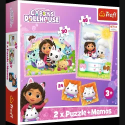 TREFL GABBY´S DOLLHOUSE Puzles komplekts 30 gab + 48 gab + 24 memo