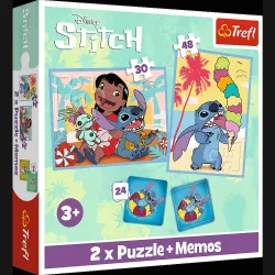 TREFL DISNEY STITCH Комплект пазлов 30 шт. + 48 шт. + 24 мемо