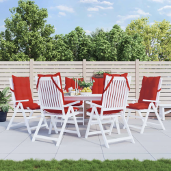 vidaXL dārza krēslu spilveni, 6 gab., sarkans oksforda audums