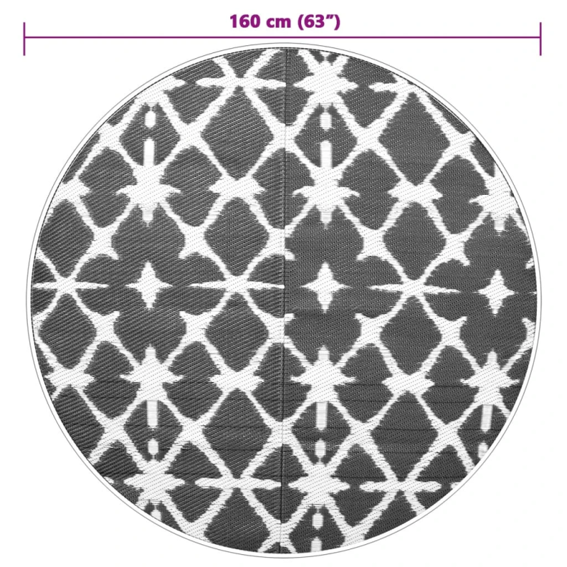 vidaXL āra paklājs, DIA160 cm, ARAKIL zils un balts PP