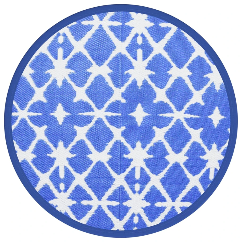 vidaXL āra paklājs, DIA160 cm, ARAKIL zils un balts PP