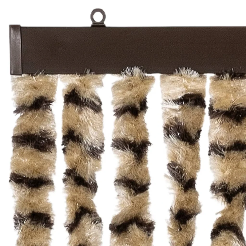 vidaXL kukaiņu aizkars, bēšs un brūns, 100x200 cm, šenils