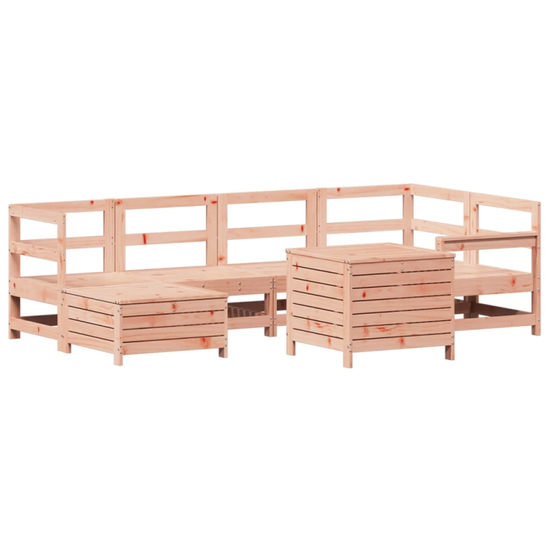 vidaXL 7-daļīgs dārza dīvānu komplekts, egles masīvkoks