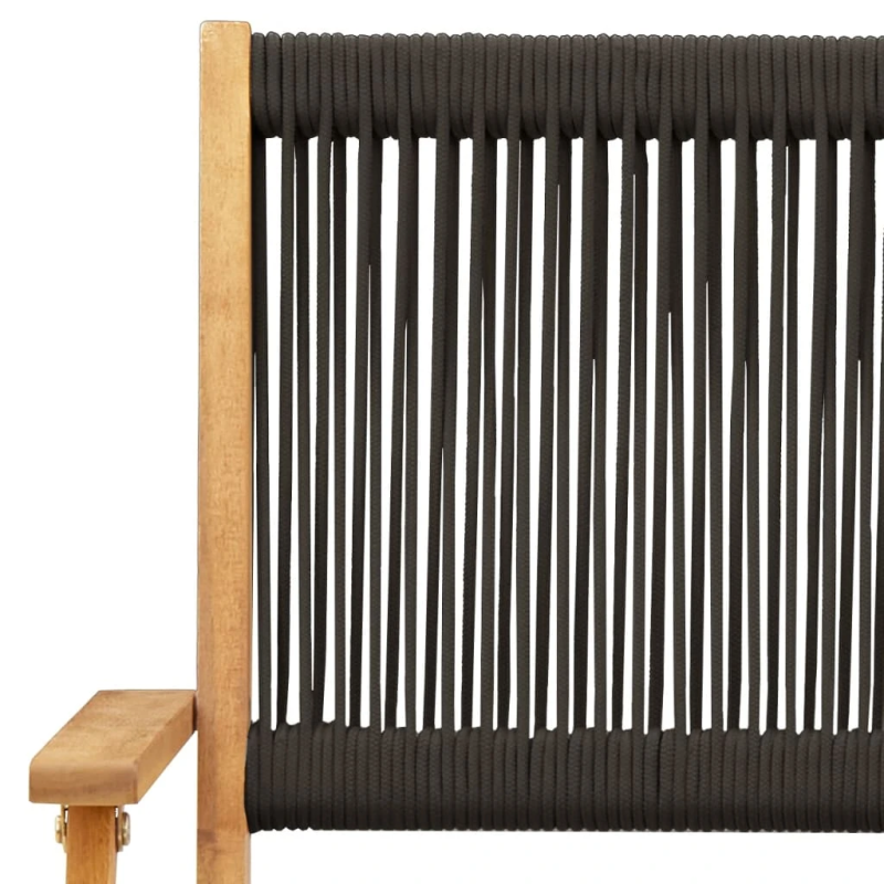 vidaXL saliekami dārza krēsli, 4 gab., melni, akācijas masīvkoks