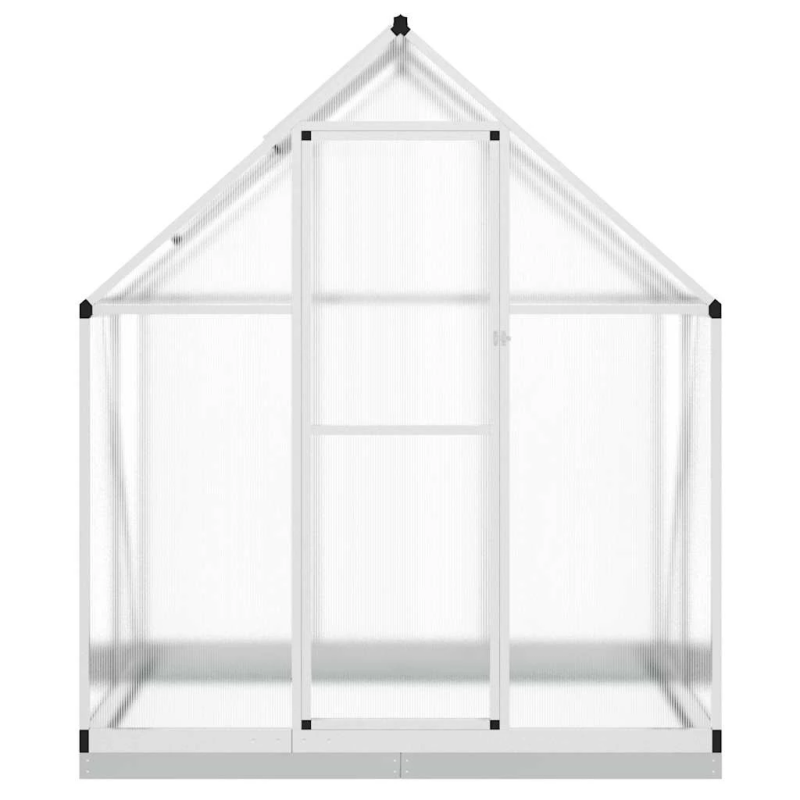 vidaXL siltumnīca ar pamatni, sudraba, 169x114x202 cm, alumīnijs