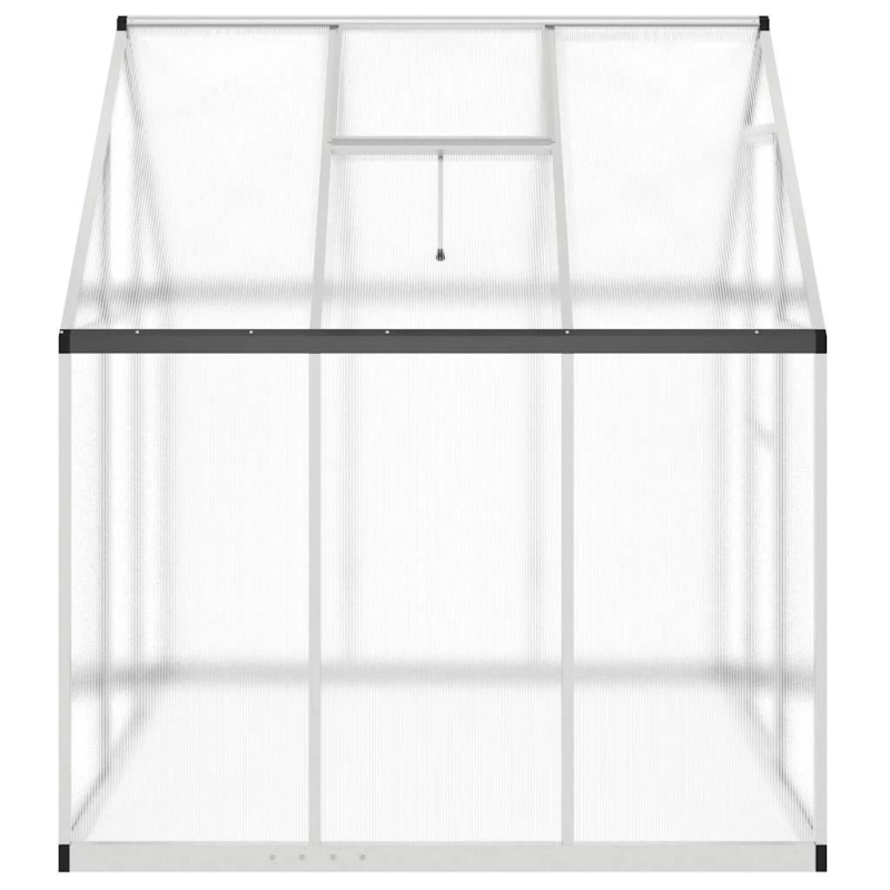 vidaXL siltumnīca ar pamatni, sudraba, 169x169x195 cm, alumīnijs