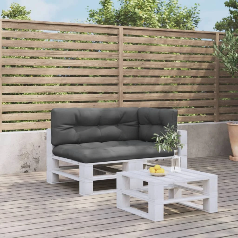 vidaXL palešu spilveni, 3 gab., audums, antracītpelēks