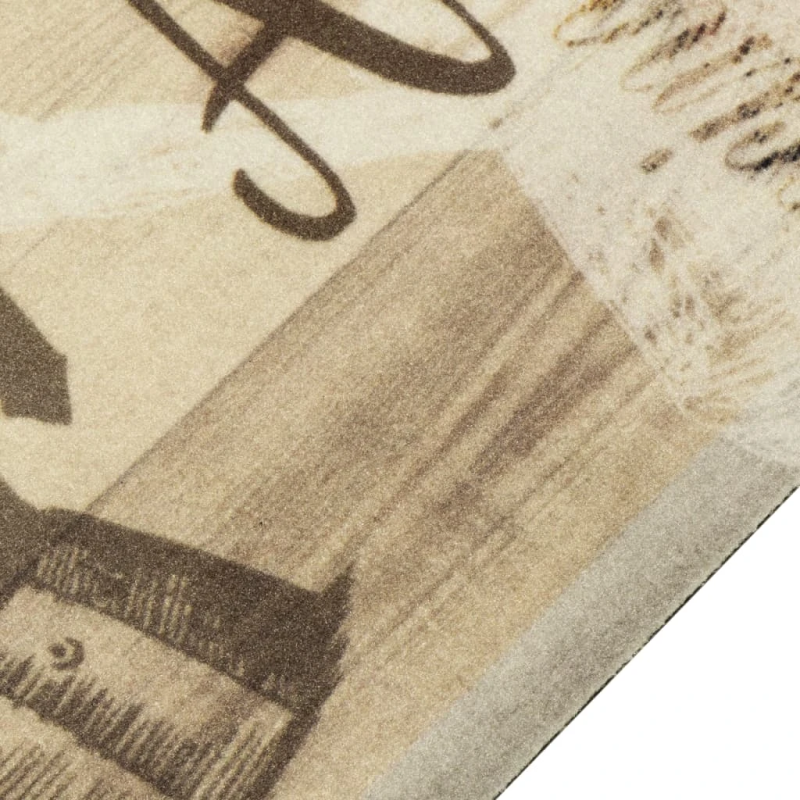 vidaXL virtuves paklājs, mazgājams, ar uzrakstu, 60x300 cm, samts