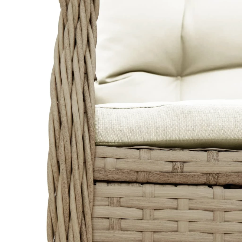 vidaXL 7-daļīgs dārza mēbeļu komplekts, matrači, bēša PE rotangpalma