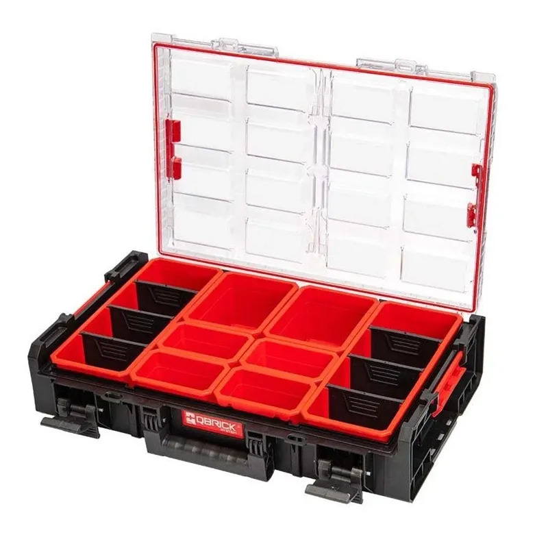Instrumentu kaste Qbrick QBRICK SYSTEM ONE ORGANIZER XL, 58 cm x 38 cm x 13 cm, melna krās.-sarkana krās.