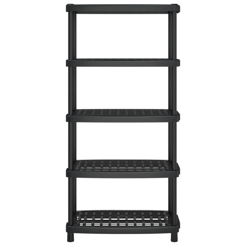 vidaXL 5-līmeņu plaukts, melns, 93,5x45,5x194,5 cm, PP