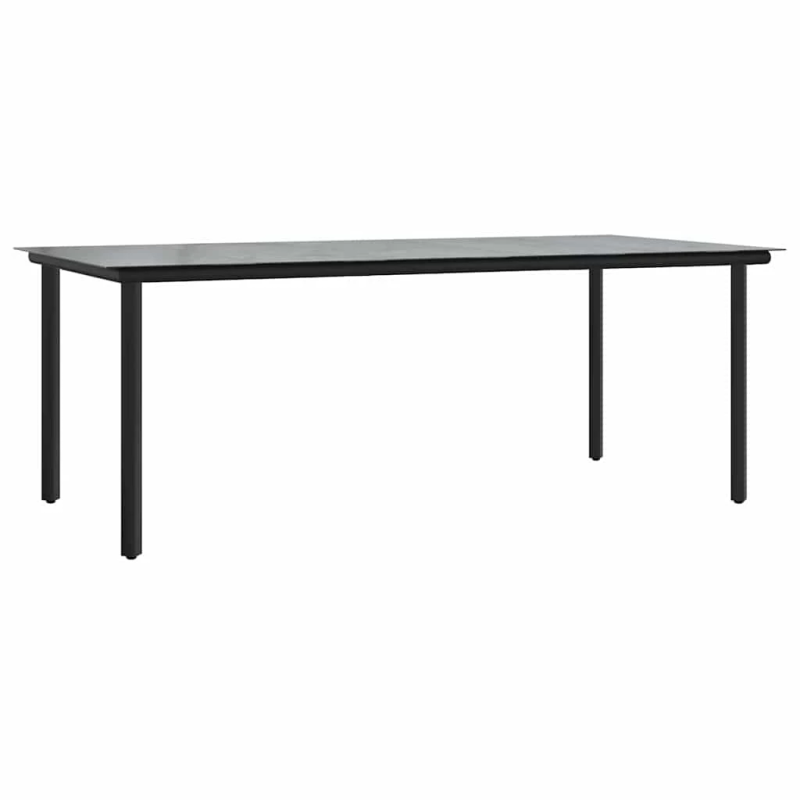 vidaXL Dārza ēdamgalds ar spilvenu 7 pcs Gaiši pelēks poliratāns