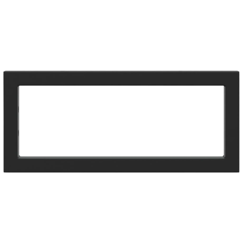 vidaXL plauktu kronšteini izlietnei, 2 gb., melns, taisnstūra, tērauds