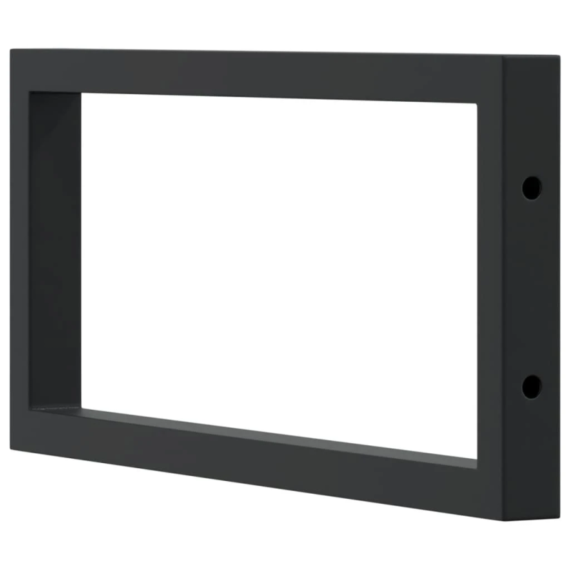 vidaXL plauktu kronšteini izlietnei, 2 gb., melns, taisnstūra, tērauds