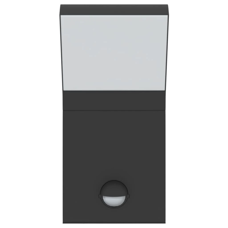 vidaXL āra LED sienas lampas ar sensoru 2 gab. melns liets alumīnijs