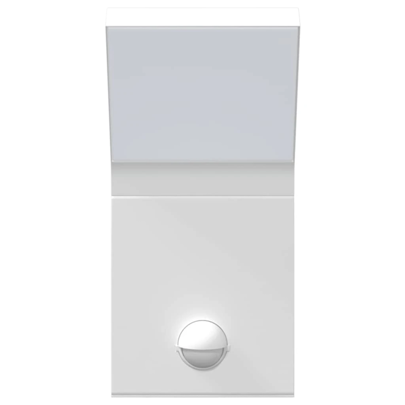 vidaXL āra LED sienas lampa ar sensora, balta, liets alumīnijs