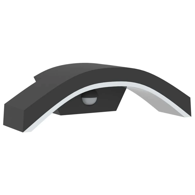 vidaXL āra LED sienas lampas ar sensoru 2 gab. melns liets alumīnijs