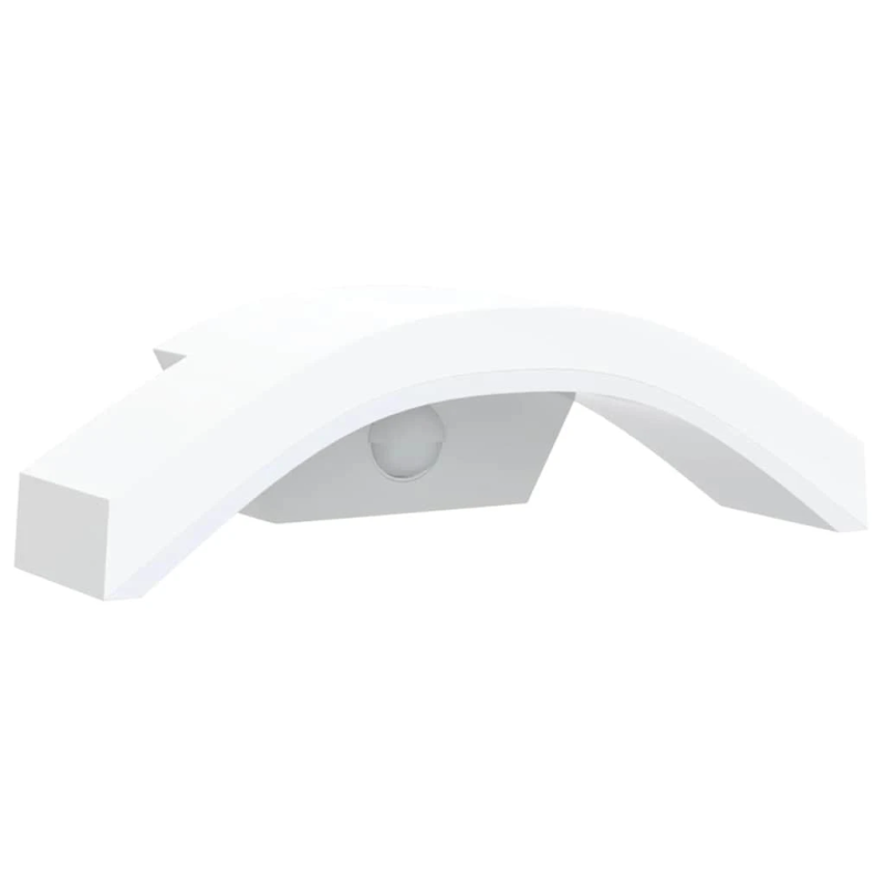 vidaXL āra LED sienas lampas ar sensoru 2 gab. balta liets alumīnijs