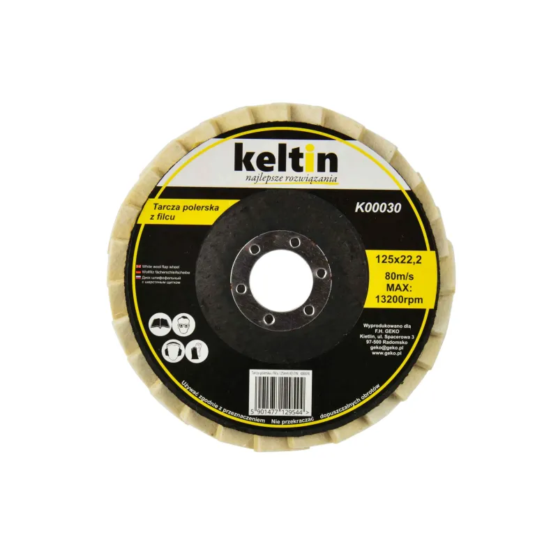 Vēdekļveida slīp. disks filca 125x22mm Keltin