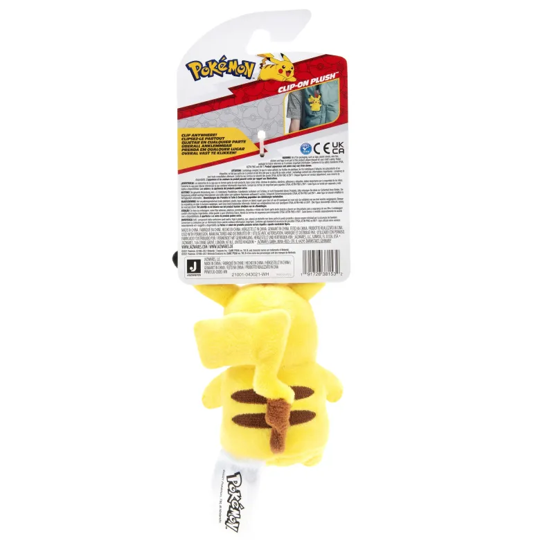 POKEMON W8 Piespraužama plīša rotaļlieta, 8 cm