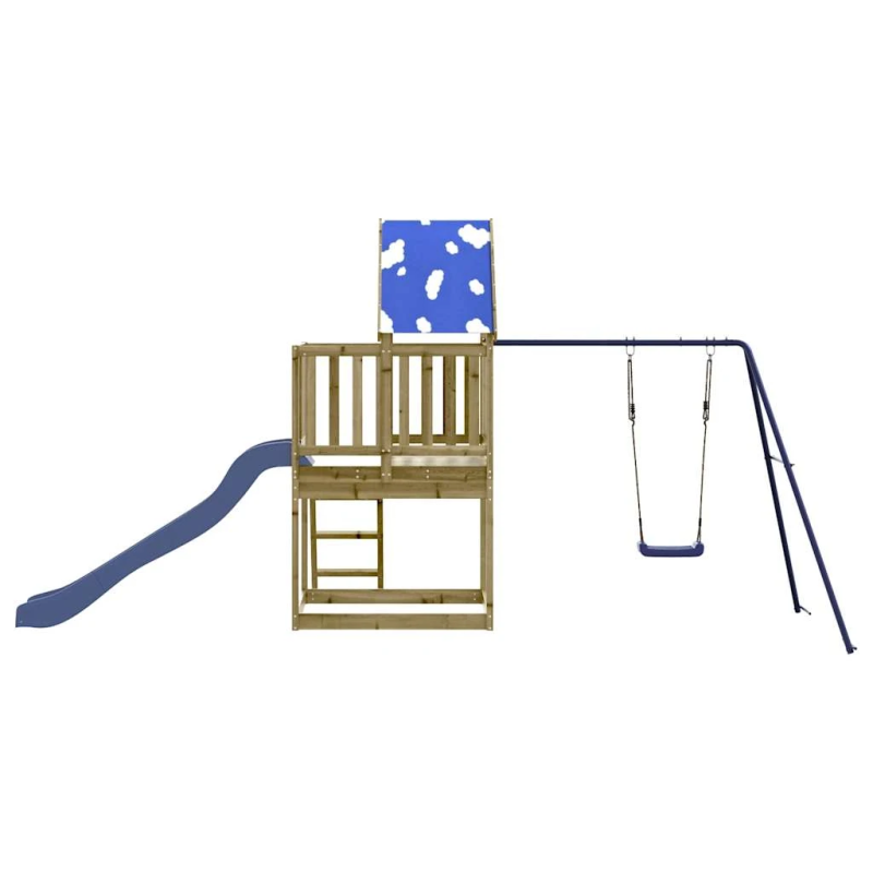 vidaXL āra rotaļu laukums, impregnēts priedes koks