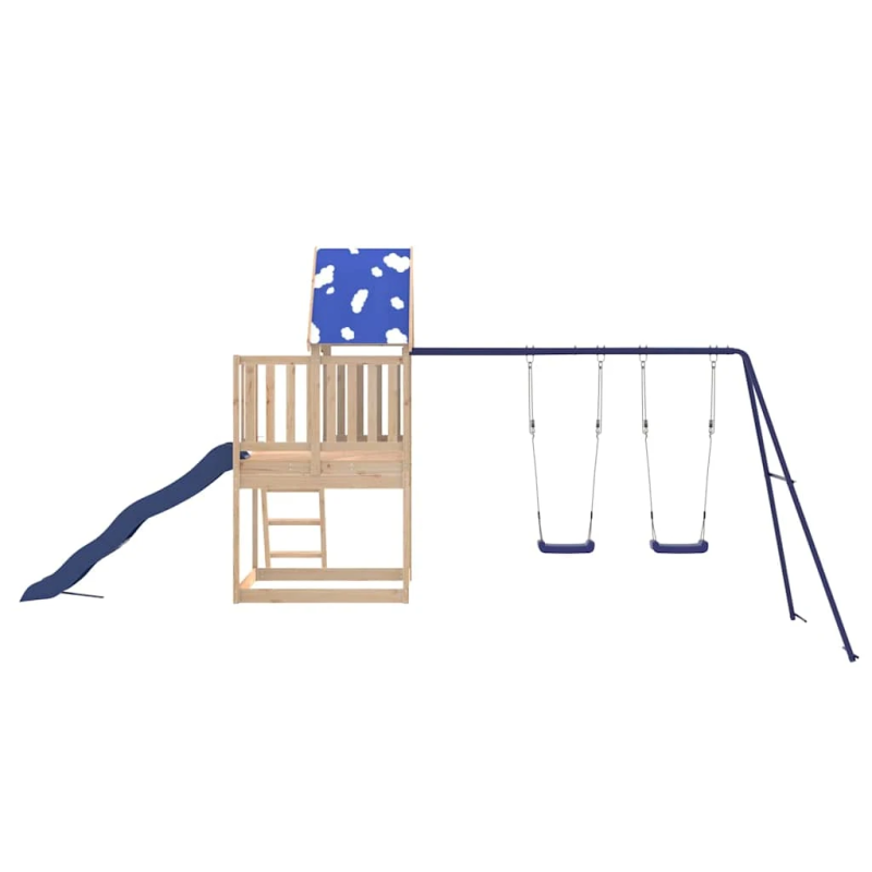 vidaXL āra rotaļu laukums, priedes masīvkoks