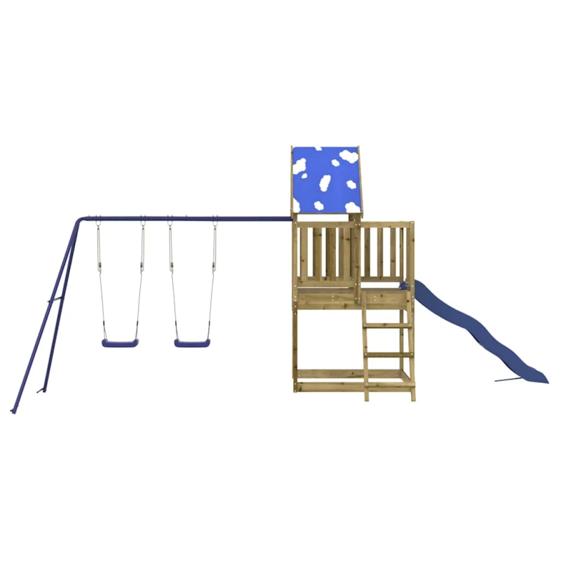 vidaXL āra rotaļu laukums, impregnēts priedes koks