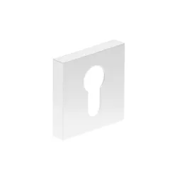 Cylinder escutcheon square white qubik