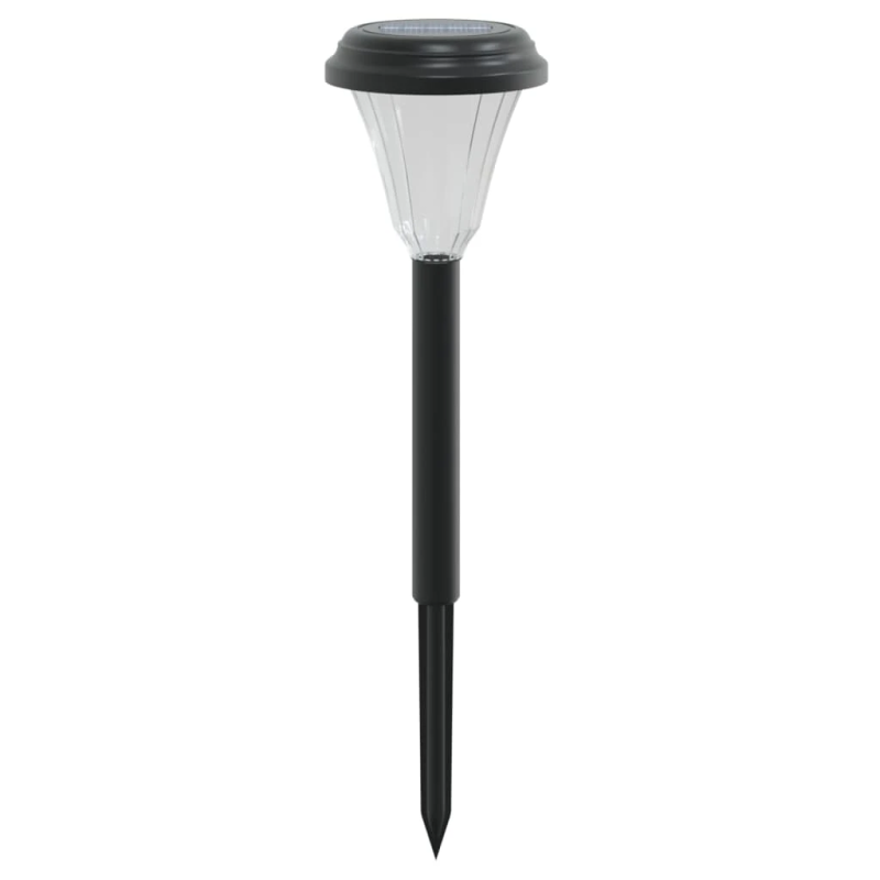 vidaXL solārās ceļa lampas ar mietiņiem, 12 gab., balta