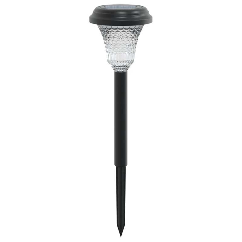 vidaXL solārās ceļa lampas ar mietiņiem, 12 gab., balta