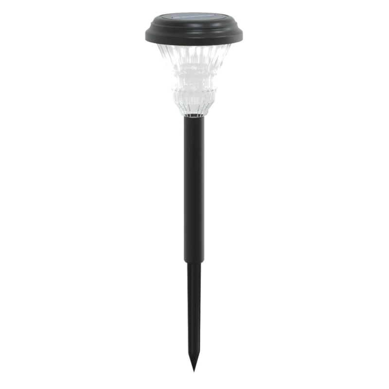 vidaXL solārās ceļa lampas ar mietiņiem, 12 gab., balta