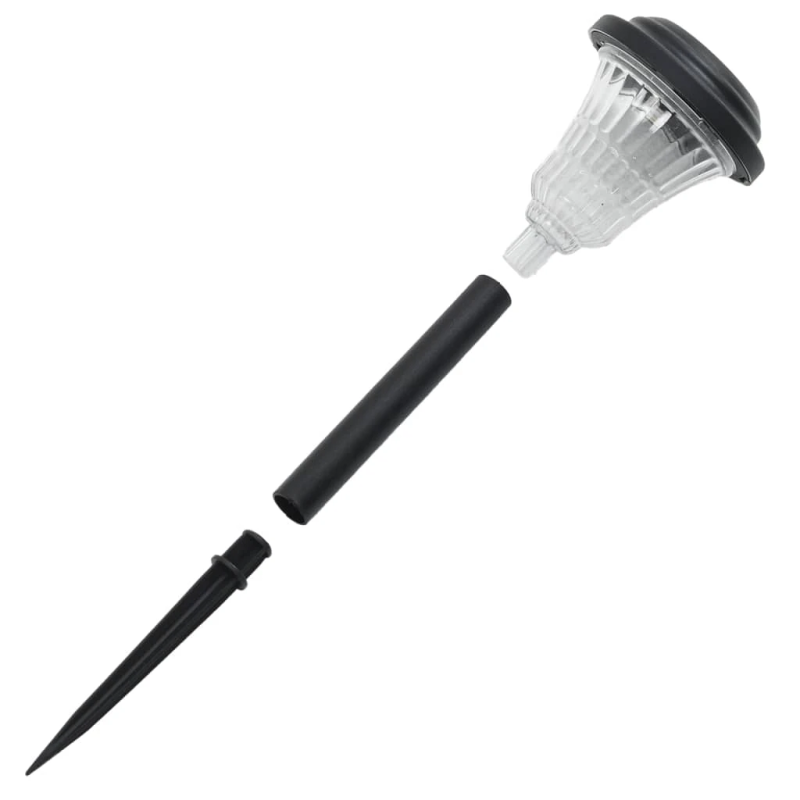 vidaXL solārās ceļa lampas ar mietiņiem, 12 gab., balta