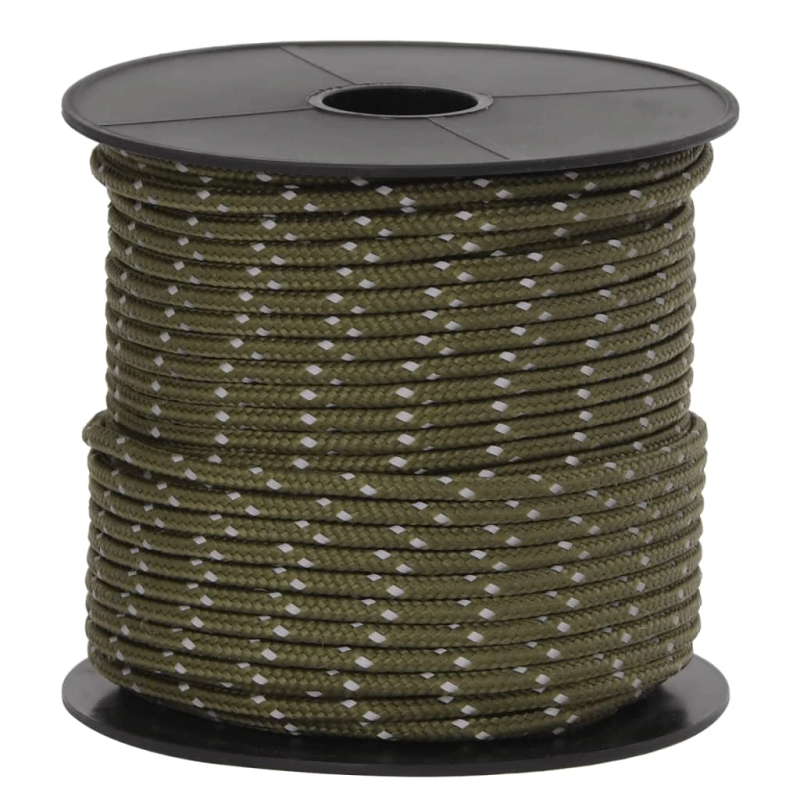 vidaXL telts virve, atstarojoša, ar savilcējiem, 50 m, 4 mm