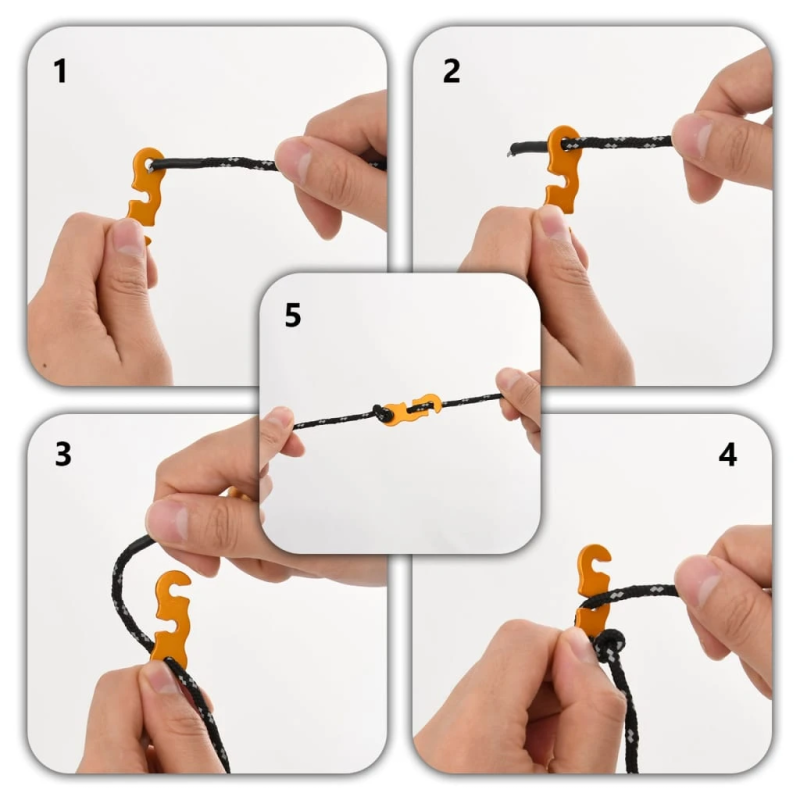 vidaXL telts virve ar savilcējiem, atstarojoša, 8 gab., 4 m, 4 mm