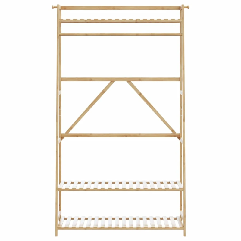 vidaXL drēbju statīvs ar plauktiem 110x40x180 cm bambusa