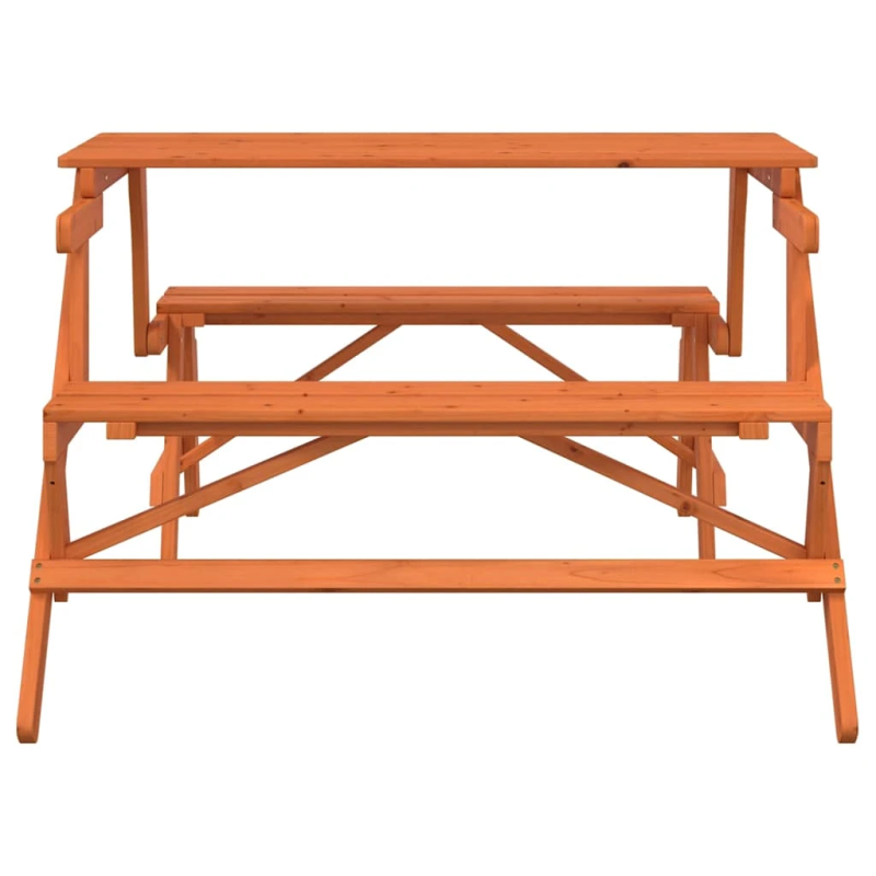 vidaXL piknika galds ar soliem, egles masīvkoks, pārveidojams