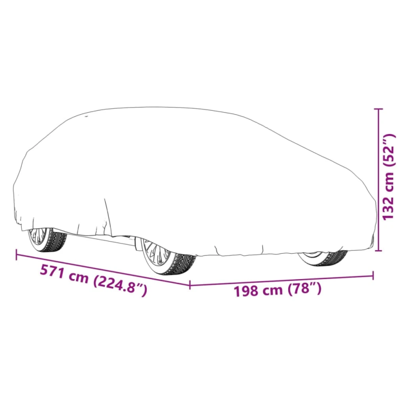 vidaXL automašīnas pārsegs sedanam ar sprādzes siksnām, sudraba, XXL