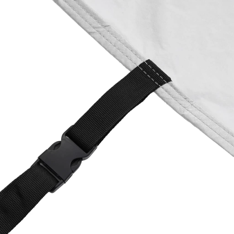 vidaXL automašīnas pārsegs ar sprādzes siksnām, sudraba, L