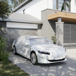 vidaXL mašīnas vienas puses pārsegs, ar āķiem, sudraba, XL