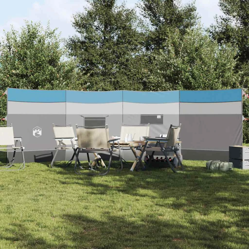 vidaXL kempinga vēja aizsargs, zils, 510x153 cm, ūdensdrošs
