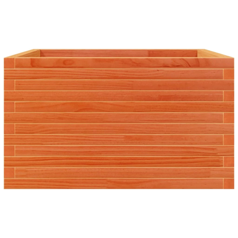 vidaXL dārza puķu kaste, vaska brūnas, 80x80x45,5cm, priedes masīvkoks