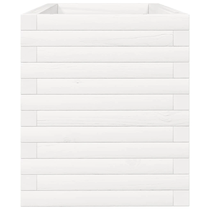 vidaXL dārza puķu kaste, balta, 90x40x45,5 cm, priedes masīvkoks