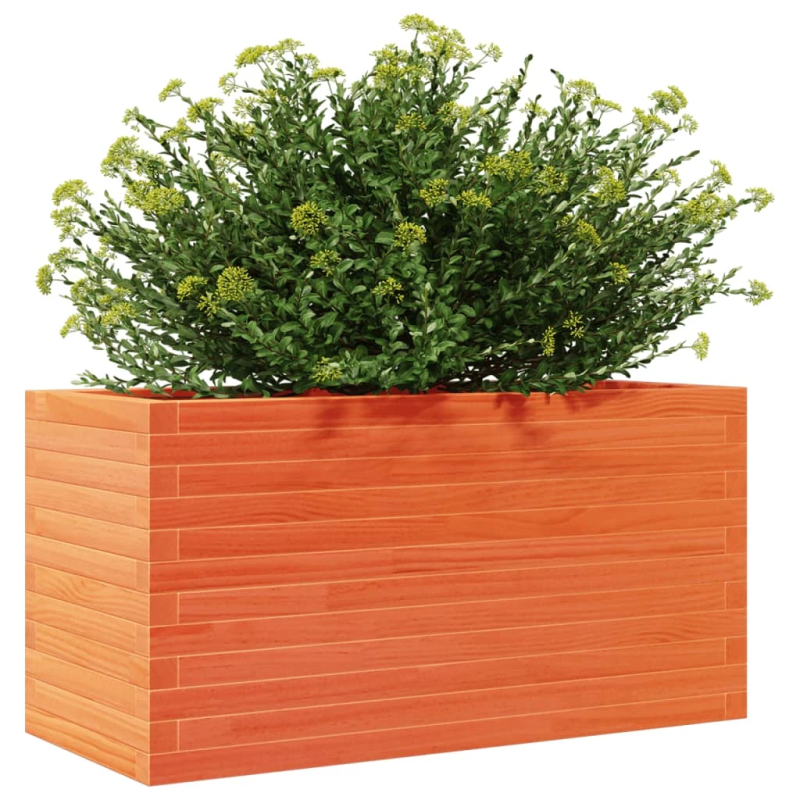 vidaXL dārza puķu kaste, vaska brūnas, 90x40x45,5cm, priedes masīvkoks