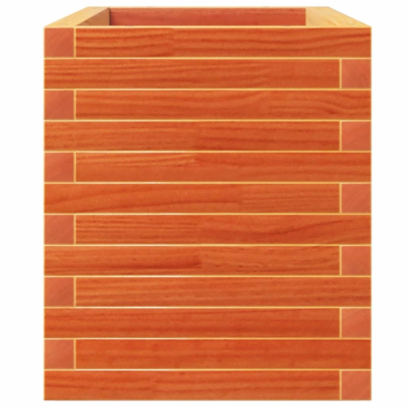 vidaXL dārza puķu kaste, vaska brūnas, 110x40x49,5cm priedes masīvkoks