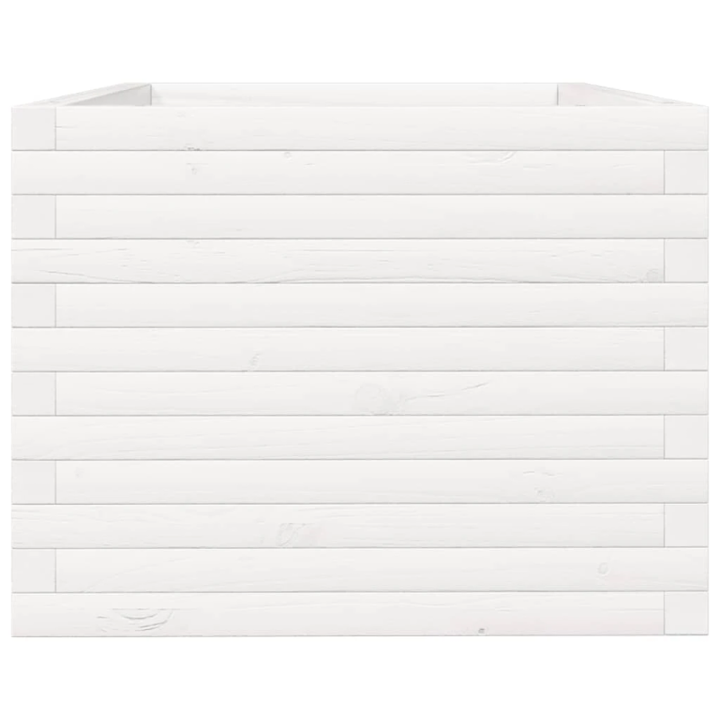 vidaXL dārza puķu kaste, balta, 90x60x49,5 cm, priedes masīvkoks