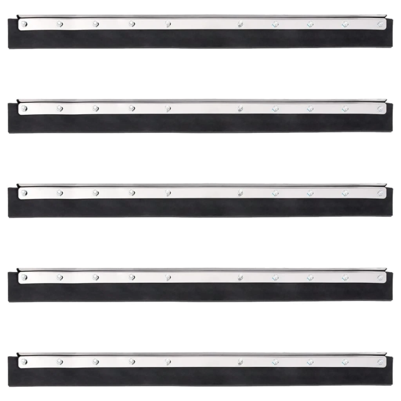 vidaXL grīdas tīrītāja galvas, 5 gab., 75x2x5 cm, tērauds un gumija