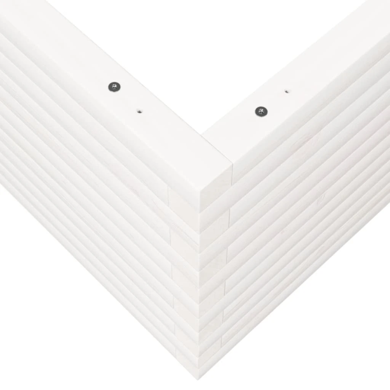 vidaXL dārza puķu kaste, balta, 90x90x46 cm, priedes masīvkoks