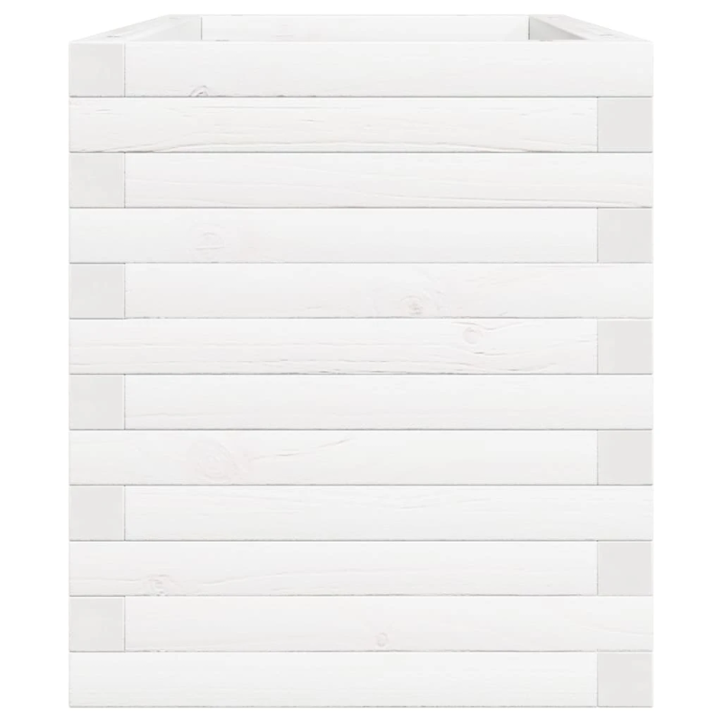 vidaXL dārza puķu kaste, balta, 70x40x46 cm, priedes masīvkoks